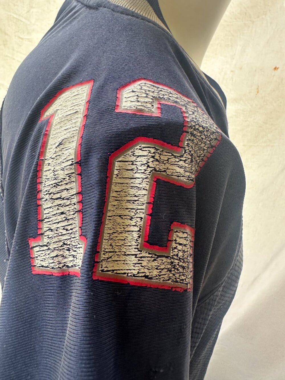 Tom Brady #12 New England Patriots Reebok Blue Jersey Size 2XL Distressed - Picture 7 of 9